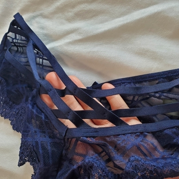 Victoria's Secret Very Sexy Lace Mesh Strappy-Back High Leg Cheeky Panty XS - Picture 6 of 6
